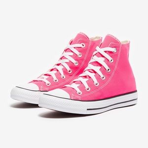 Hot pink high top converse